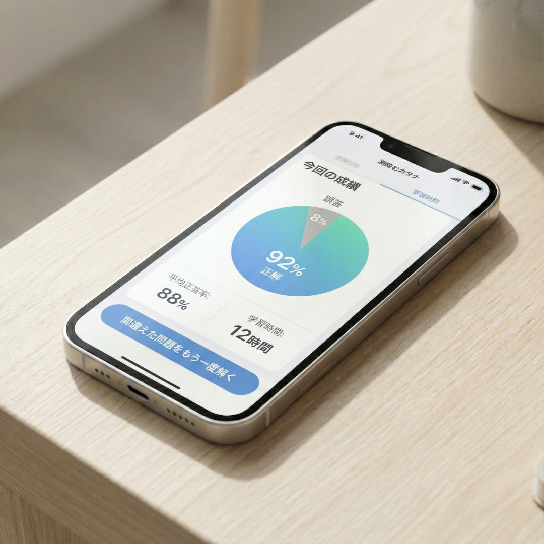正答率も毎回確認できる